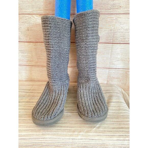 UGG Australia Girl's Gray Warm Twisted Cable Over The Knee Style Boots US 4 - Picture 3 of 10